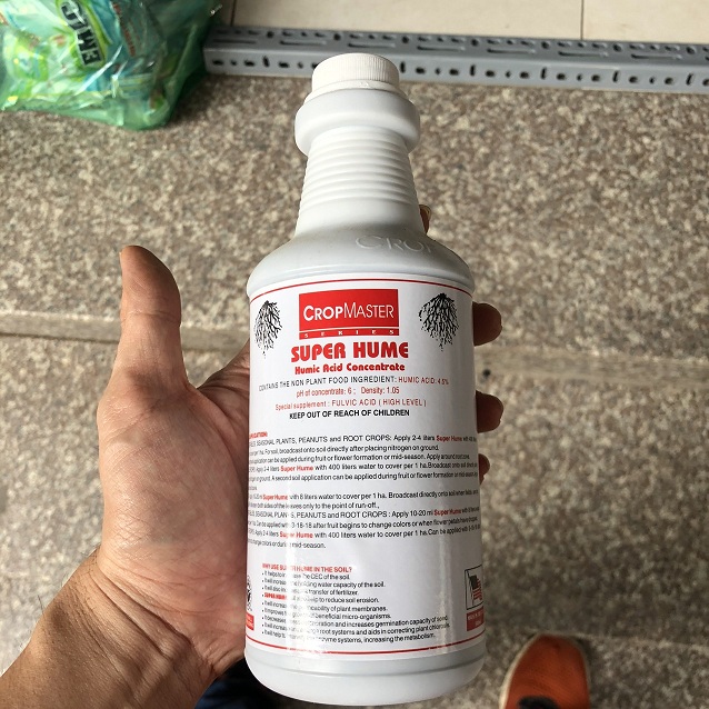 Phân bón Super Hume 500ml - Phân hữu cơ chuẩn Global GAP 